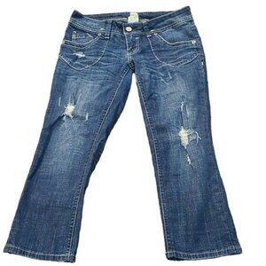 H2J Production Size 7/8 Distressed Jean Capris
